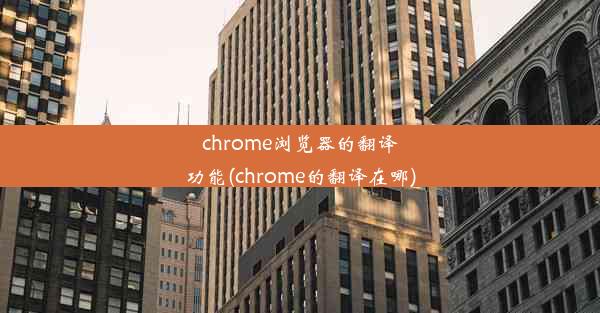 chrome浏览器的翻译功能(chrome的翻译在哪)