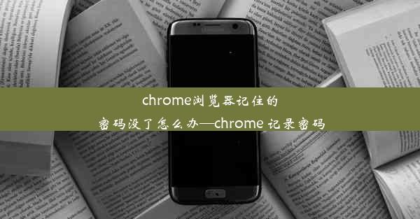 chrome浏览器记住的密码没了怎么办—chrome 记录密码