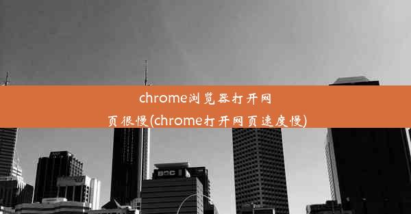 chrome浏览器打开网页很慢(chrome打开网页速度慢)