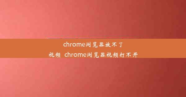 chrome浏览器放不了视频_chrome浏览器视频打不开