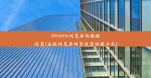 chrome浏览器快捷键设置(谷歌浏览器网页设置快捷方式)