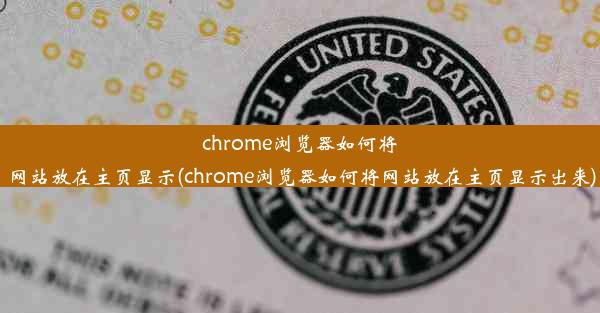 chrome浏览器如何将网站放在主页显示(chrome浏览器如何将网站放在主页显示出来)