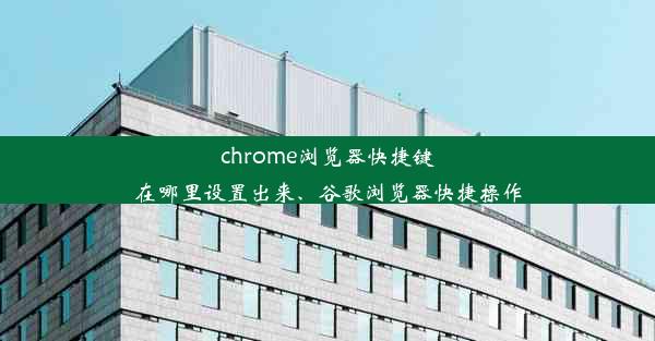 chrome浏览器快捷键在哪里设置出来、谷歌浏览器快捷操作