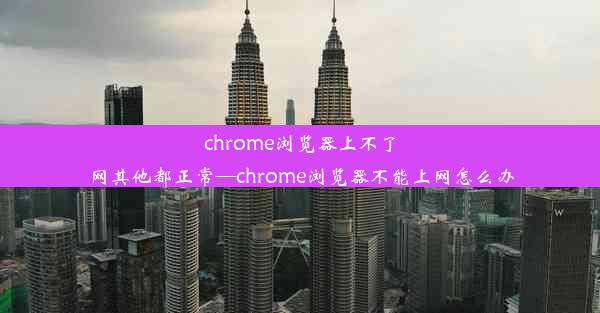 chrome浏览器上不了网其他都正常—chrome浏览器不能上网怎么办