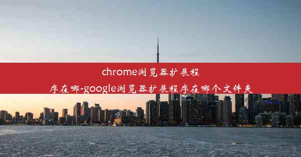 chrome浏览器扩展程序在哪-google浏览器扩展程序在哪个文件夹