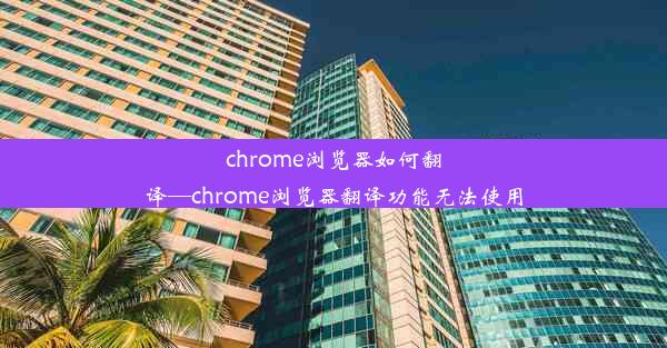 chrome浏览器如何翻译—chrome浏览器翻译功能无法使用