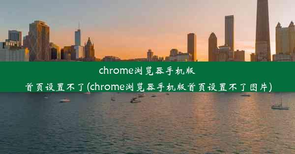 chrome浏览器手机版首页设置不了(chrome浏览器手机版首页设置不了图片)