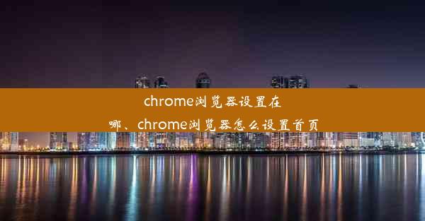 chrome浏览器设置在哪、chrome浏览器怎么设置首页