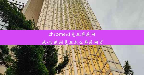 chrome浏览器屏蔽网站-谷歌浏览器怎么屏蔽网页