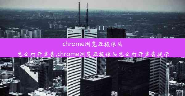 chrome浏览器摄像头怎么打开声音,chrome浏览器摄像头怎么打开声音提示