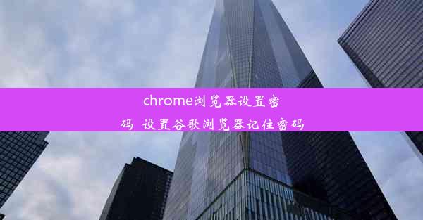 chrome浏览器设置密码_设置谷歌浏览器记住密码