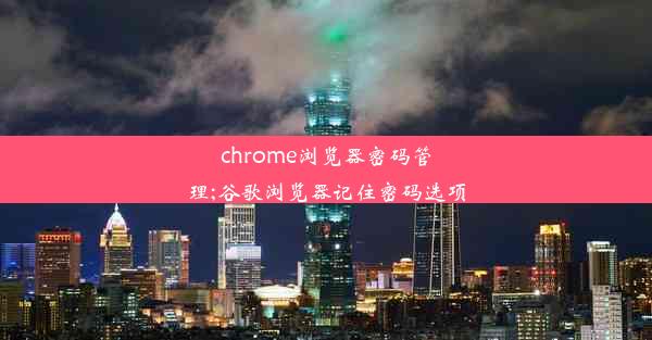 chrome浏览器密码管理;谷歌浏览器记住密码选项