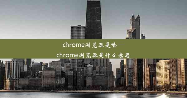 chrome浏览器是啥—chrome浏览器是什么意思