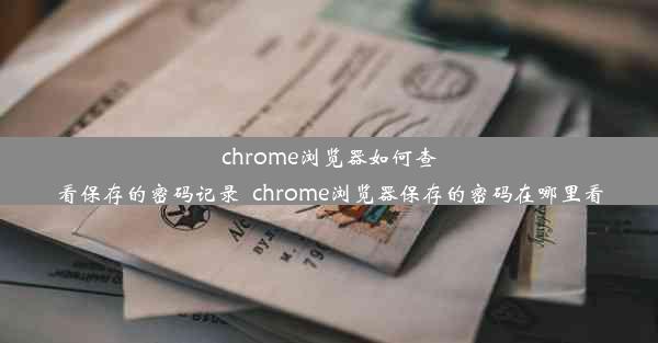 chrome浏览器如何查看保存的密码记录_chrome浏览器保存的密码在哪里看