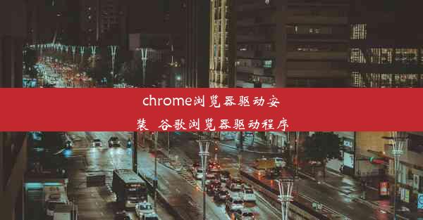 chrome浏览器驱动安装_谷歌浏览器驱动程序