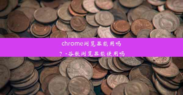 chrome浏览器能用吗？-谷歌浏览器能使用吗