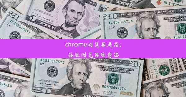 chrome浏览器是指;谷歌浏览器啥意思