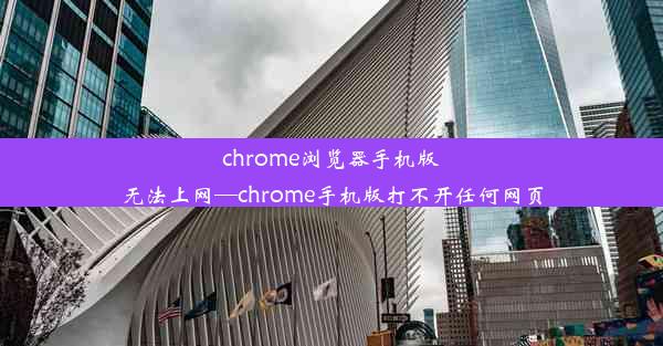 chrome浏览器手机版无法上网—chrome手机版打不开任何网页