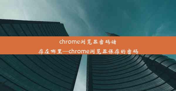 chrome浏览器密码储存在哪里—chrome浏览器保存的密码