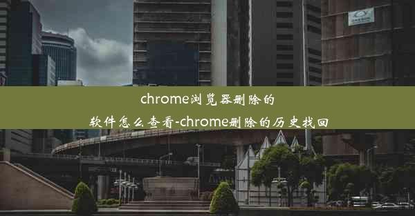 chrome浏览器删除的软件怎么查看-chrome删除的历史找回