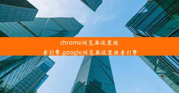 chrome浏览器设置搜索引擎,google浏览器设置搜索引擎