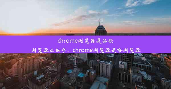 chrome浏览器是谷歌浏览器么知乎、chrome浏览器是啥浏览器