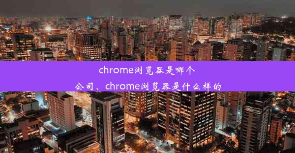 chrome浏览器是哪个公司、chrome浏览器是什么样的