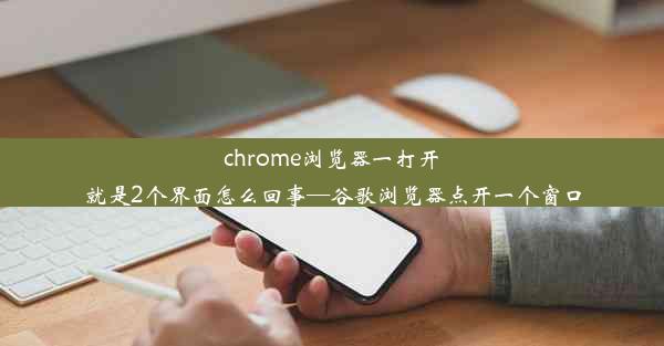 chrome浏览器一打开就是2个界面怎么回事—谷歌浏览器点开一个窗口