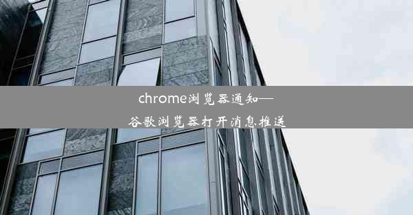 chrome浏览器通知—谷歌浏览器打开消息推送