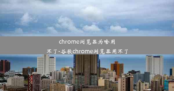 chrome浏览器为啥用不了-谷歌chrome浏览器用不了