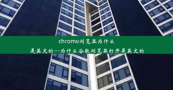 chrome浏览器为什么是英文的—为什么谷歌浏览器打开是英文的