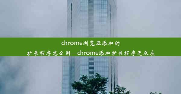 chrome浏览器添加的扩展程序怎么用—chrome添加扩展程序无反应