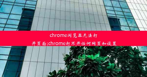 chrome浏览器无法打开页面;chrome打不开任何网页和设置