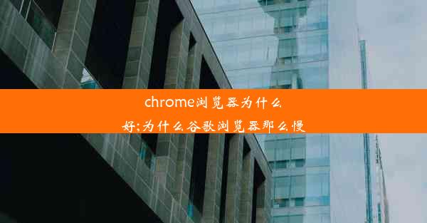 chrome浏览器为什么好;为什么谷歌浏览器那么慢