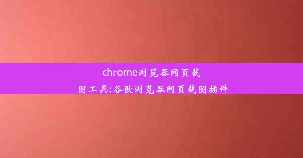 chrome浏览器网页截图工具;谷歌浏览器网页截图插件