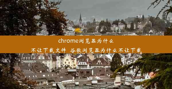 chrome浏览器为什么不让下载文件_谷歌浏览器为什么不让下载