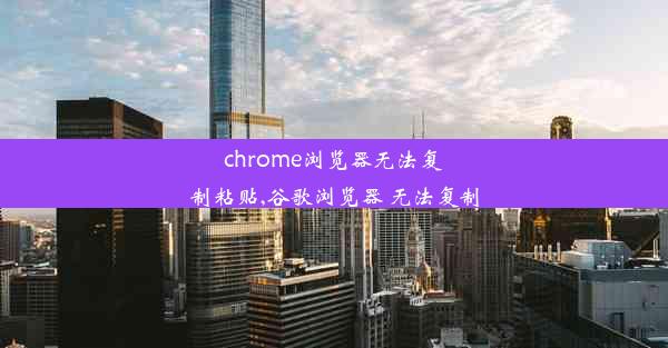 chrome浏览器无法复制粘贴,谷歌浏览器 无法复制