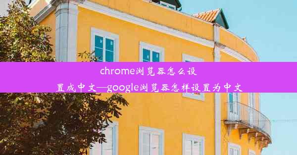 chrome浏览器怎么设置成中文—google浏览器怎样设置为中文