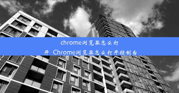 chrome浏览器怎么打开_Chrome浏览器怎么打开控制台