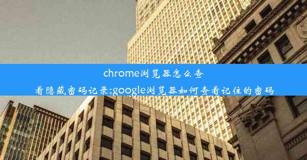 chrome浏览器怎么查看隐藏密码记录;google浏览器如何查看记住的密码