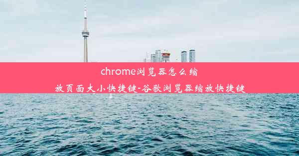 chrome浏览器怎么缩放页面大小快捷键-谷歌浏览器缩放快捷键