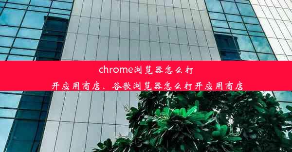 chrome浏览器怎么打开应用商店、谷歌浏览器怎么打开应用商店