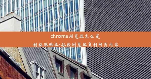 chrome浏览器怎么复制粘贴脚本-谷歌浏览器复制网页内容