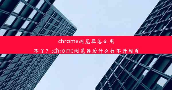 chrome浏览器怎么用不了？;chrome浏览器为什么打不开网页