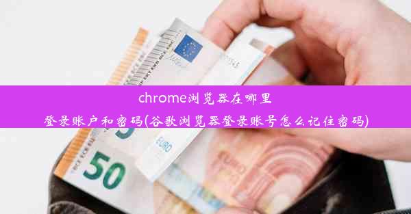 chrome浏览器在哪里登录账户和密码(谷歌浏览器登录账号怎么记住密码)