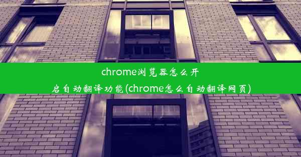 chrome浏览器怎么开启自动翻译功能(chrome怎么自动翻译网页)