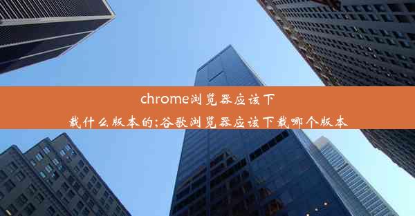 chrome浏览器应该下载什么版本的;谷歌浏览器应该下载哪个版本