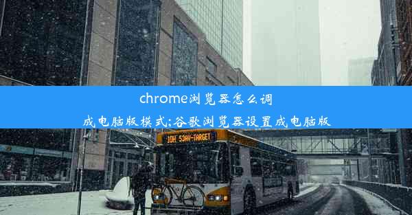 chrome浏览器怎么调成电脑版模式;谷歌浏览器设置成电脑版