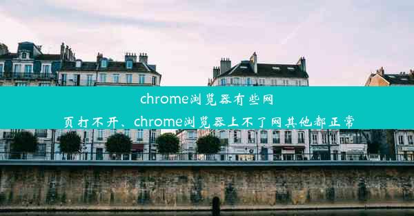 chrome浏览器有些网页打不开、chrome浏览器上不了网其他都正常