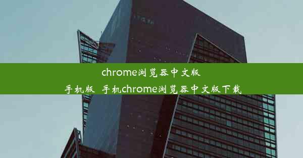 chrome浏览器中文版手机版_手机chrome浏览器中文版下载